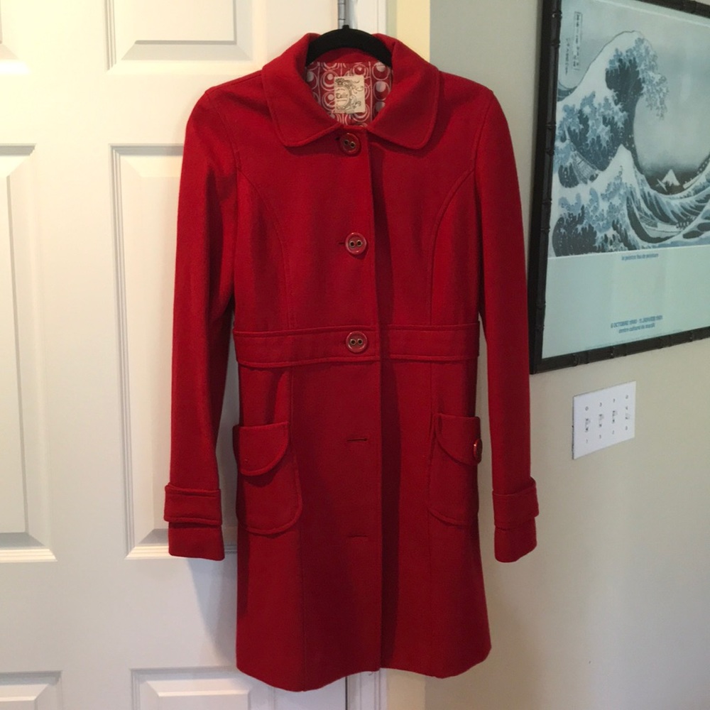 Nordstrom red Wool coat